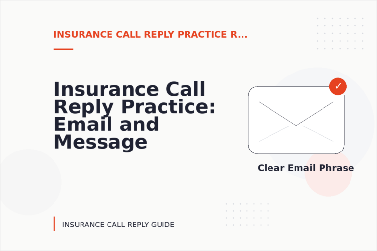 Insurance Call Reply Practice: Email and Message Examples