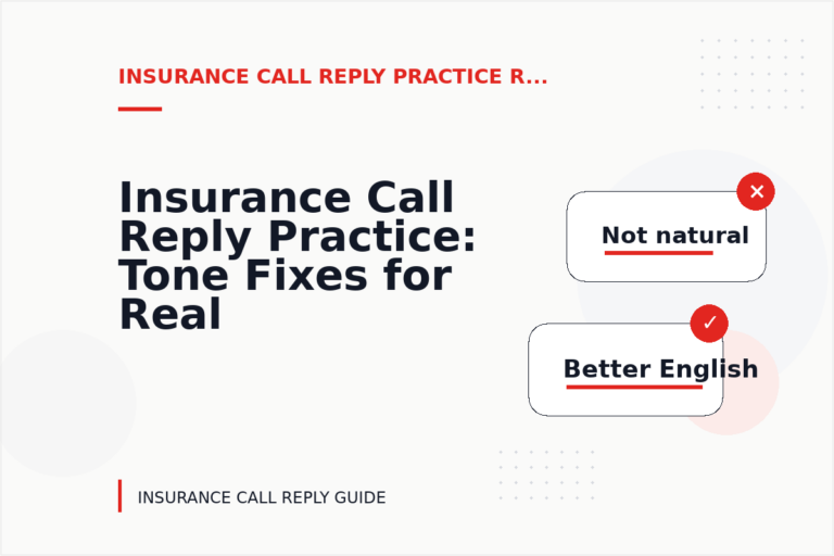 Insurance Call Reply Practice: Tone Fixes for Real Situations